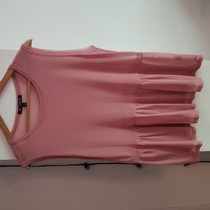 One Clothing sheer peplum tank top, ballet pink, Size large